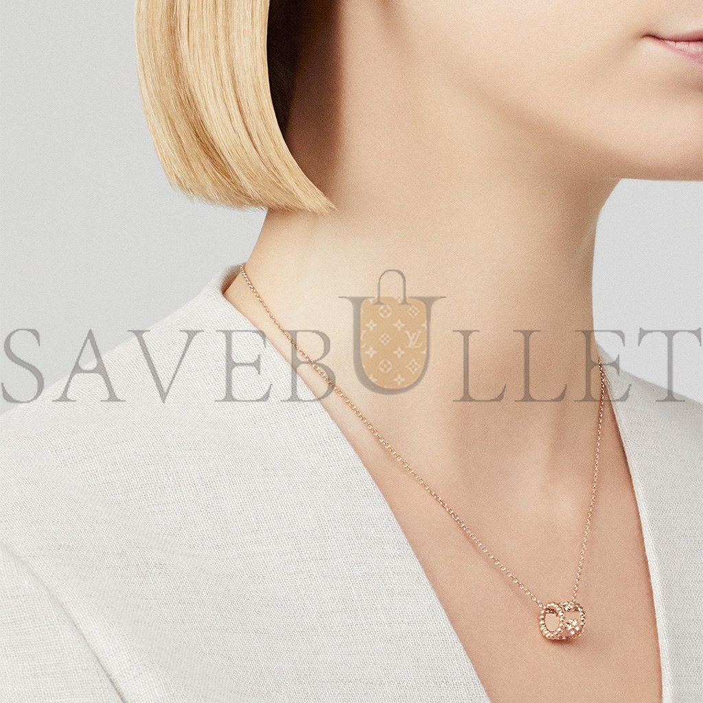 v*n cl*f arpels perlÉe clovers pendant - rose gold, Di*m*nd  vcaro2ee00